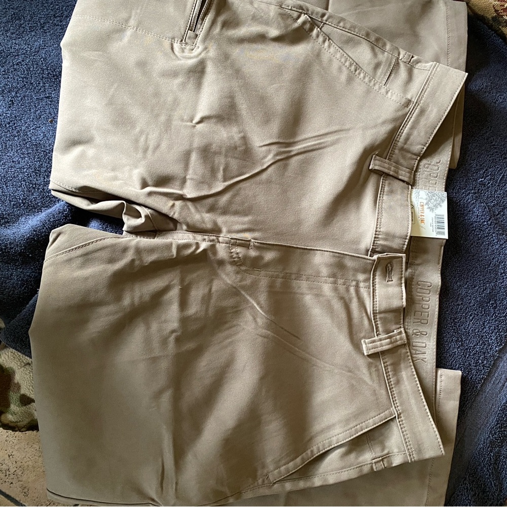 Copper & Oak Classic Straight-Leg Khaki Pants - Tan 38 X 34 - Picture 2 of 6